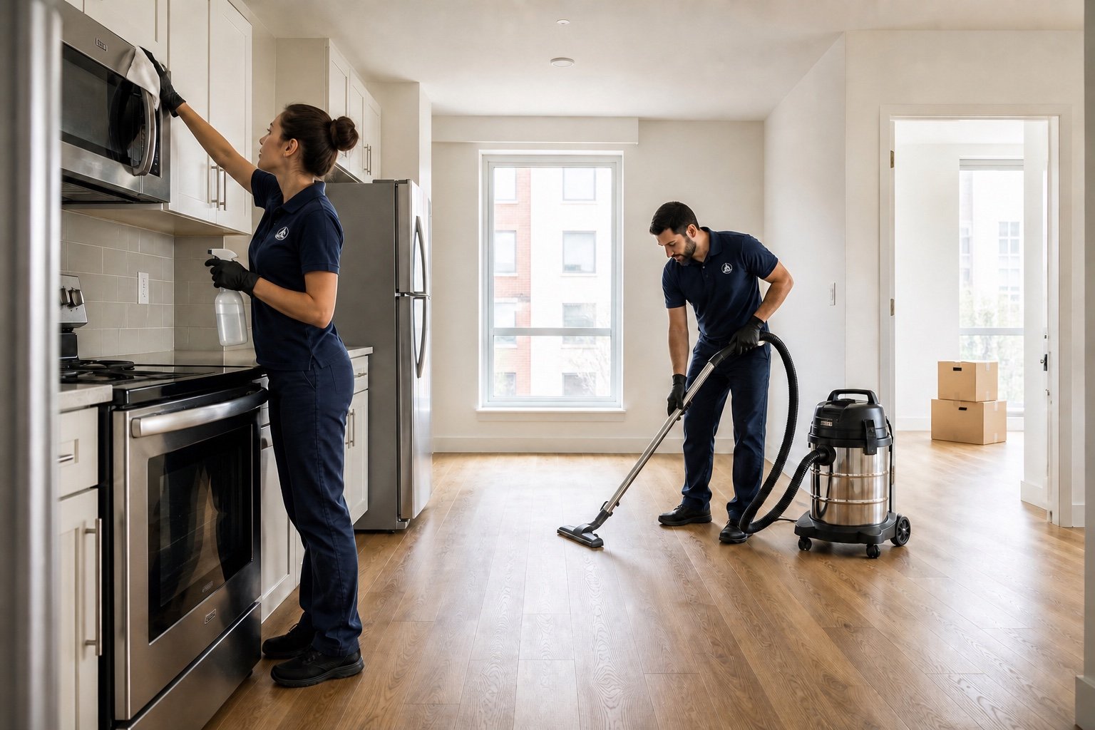 Empire cleaning team preparing a vacant apartment for its next residents